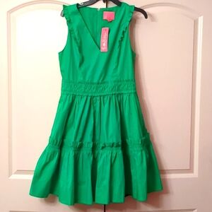 Lily Pulitzer Celiana stretch cotton sprout green dress